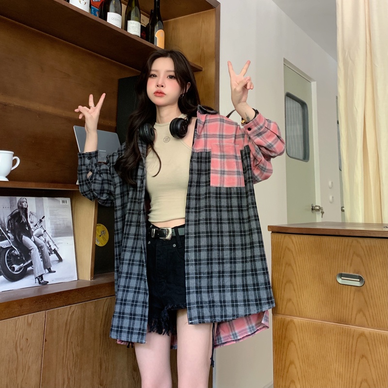 Áo sơ mi ZHELIHANGFEI dài tay dáng rộng phong cách cổ điển thoải mái thời trang