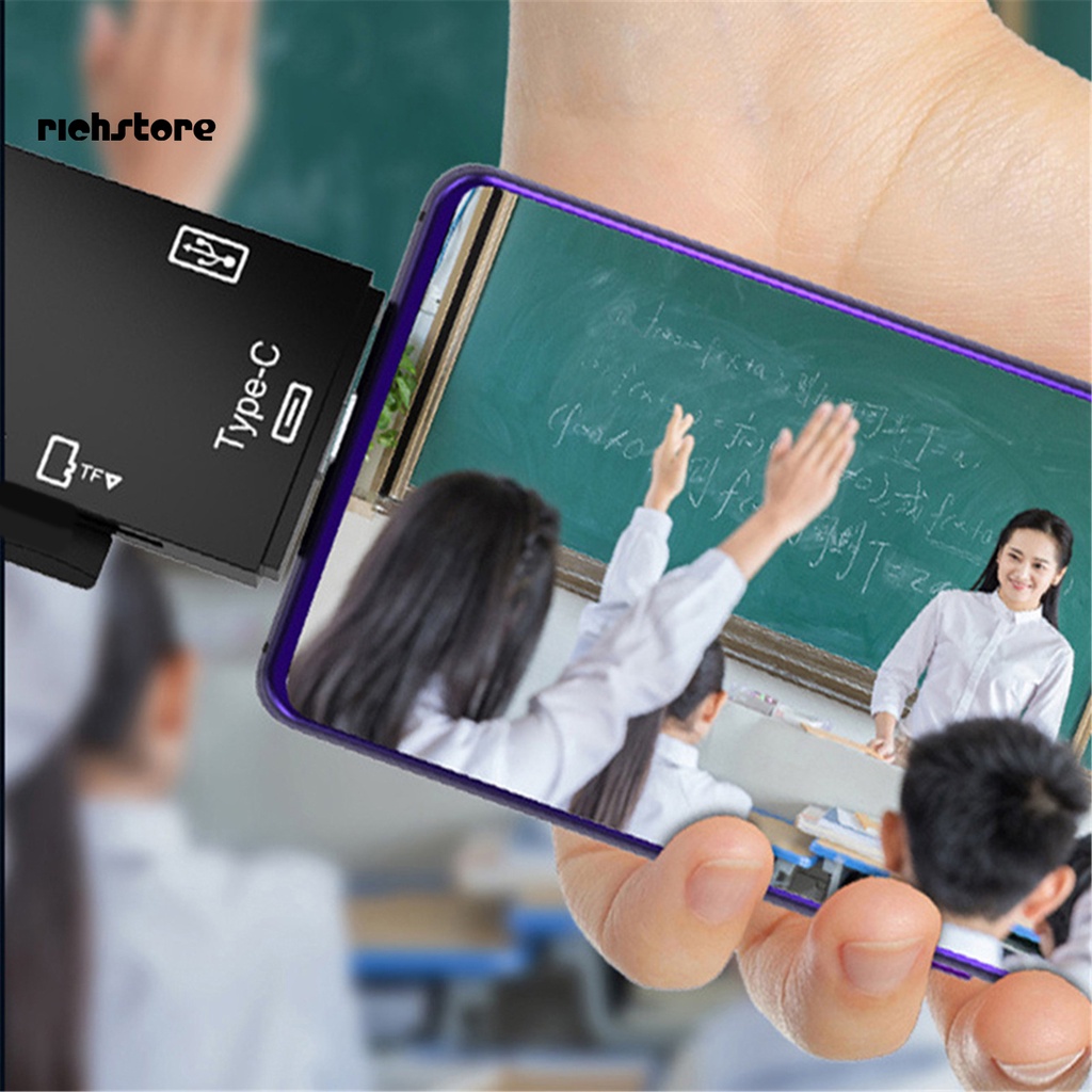 Đầu Đọc Thẻ Nhớ USB 2.0 Type-c Micro-SD TF Đa Năng 3 Trong 1 | BigBuy360 - bigbuy360.vn