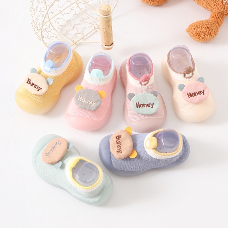 Giày tập đi bún Bunny siêu mềm chống trơn trượt cho bé trai bé gái