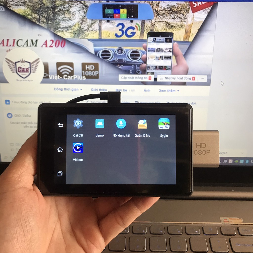 Cam hành Trình T4 Promax - Quay 2 mắt trước sau Full Hd - Giam sát xe từ xa.