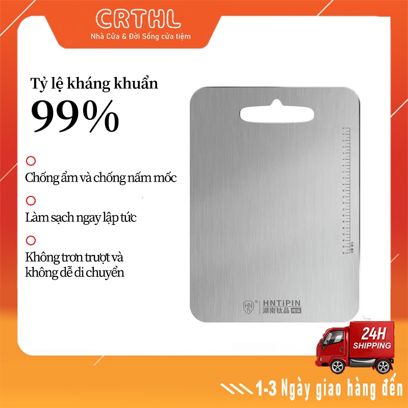Thớt inox 304 cao cấp kháng khuẩn - chống ẩm mốc độc hại, vệ sinh dễ dàng, tiện lời, cường lực không mùn gỗ, an toàn