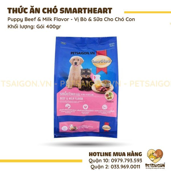 THỨC ĂN SMARTHEART PUPPY CHO CHÓ CON - 400GR