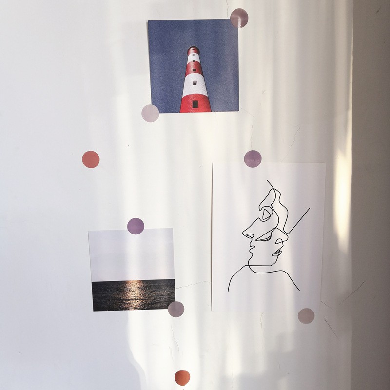 Sticker Tròn Palette Emoji Màu Dán Sổ Tay Decor Trang Trí Tường Aesthetic