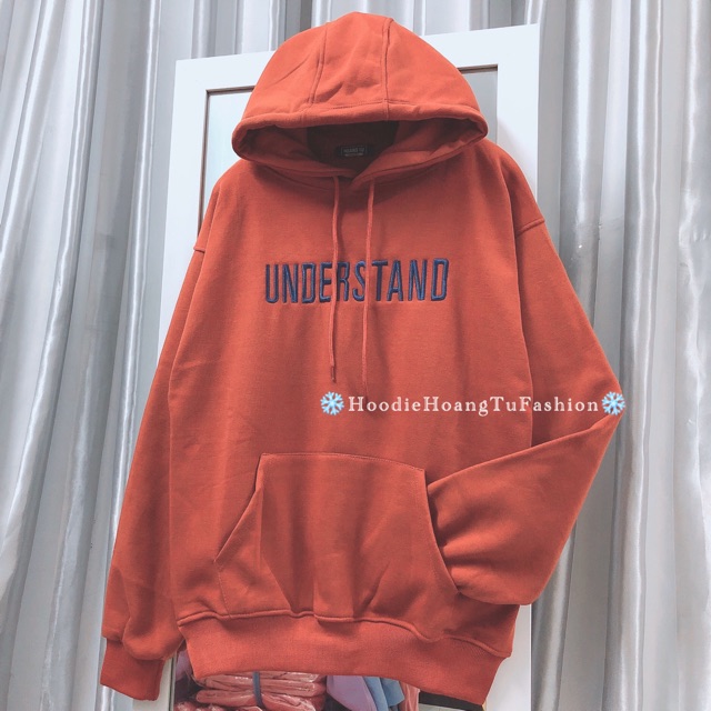 Áo hoodie nỉ oversize thêu Understand M191[Kèm hình thật]