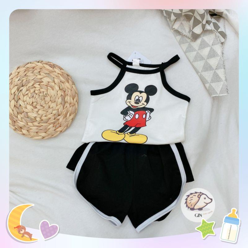 Đồ bộ bé gái dễ thương hình mickey chất cotton mềm