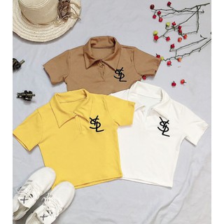 áo  croptop bẻ cổ