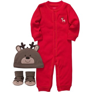 Áo liền quần len Carter 6M Sleepsuit Giáng Sinh, Noel