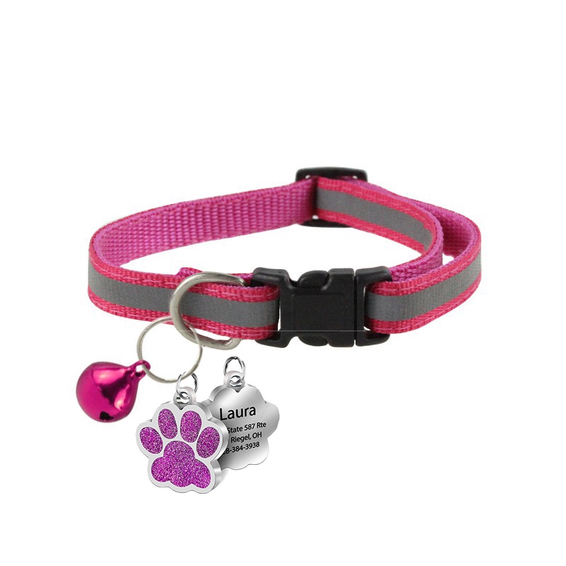 Vòng Cổ Chó Mèo - Bao Gồm Thẻ Tên
