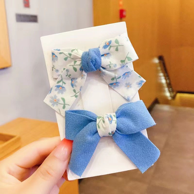 Kẹp tóc nơ đôi phụ kiện tóc dễ thương cho bé gái