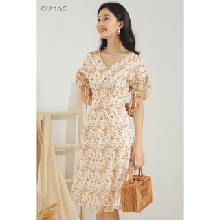 Đầm hoa tay rút DA656 GUMAC