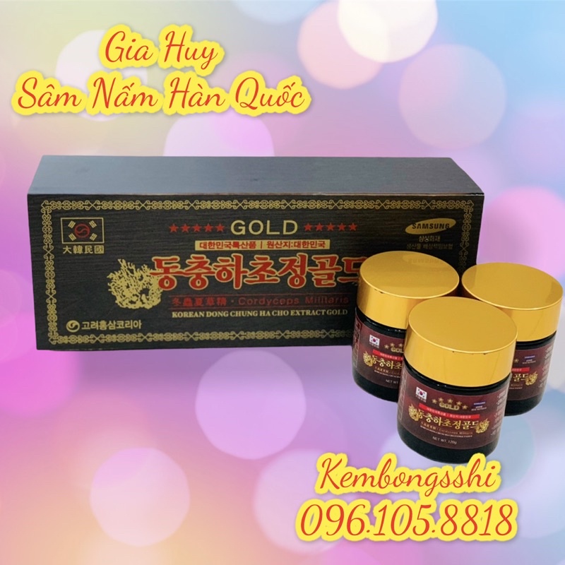 [DATE MỚI] Cao Đông Trùng Hạ Thảo GOLD Hộp Gỗ Đen 3 lọ Hàn Quốc