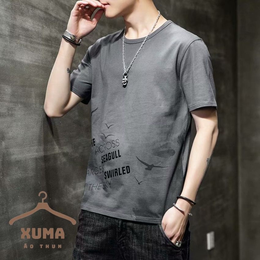 [ FREE SHIP ] Áo phông áo thun nam tay ngắn cổ tròn chất thun cotton co giãn 4 chiều hình chim xuma