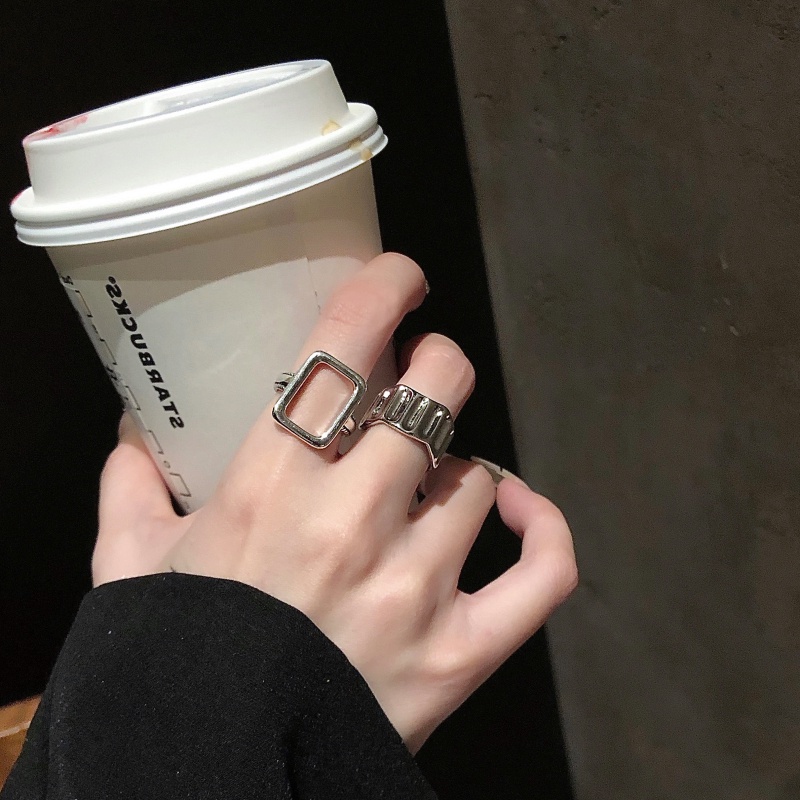 Set Nhẫn Bạc Thiết Kế Gợn Sóng Độc Đáo Cho Nữ