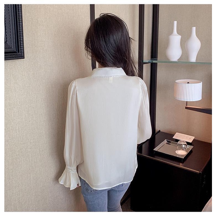 Áo Sơ Mi Chiffon Tay Dài Cổ Thắt Nơ Xếp Ly Ngọt Ngào Thanh Lịch Thời Trang Xuân Thu Dành Cho Bạn Nữ 2022