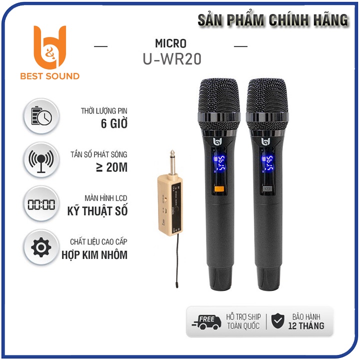 Micro Không dây chính hãng BEST SOUND U-WR20 | V-W108 | V-W003 | V-W003A , Chuyên dụng hát Karaoke Loa kéo, Amply