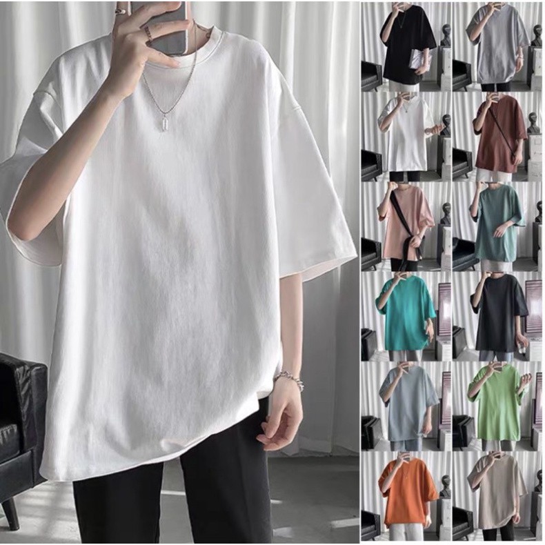 Áo thun Unisex Basic Tee, phông trơn nam nữ, áo tay lỡ oversize form rộng hai màu cơ bản