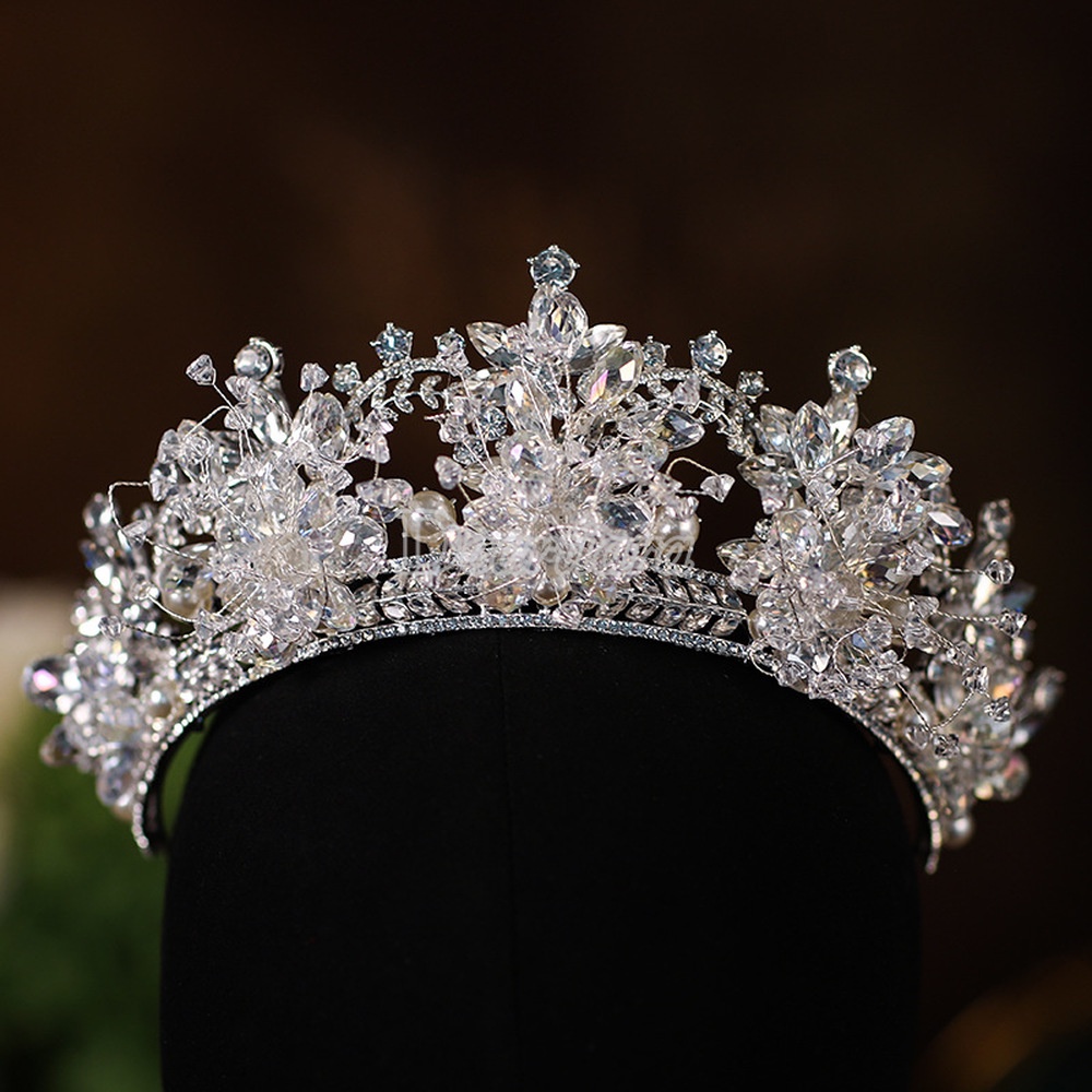 Vương Miện Cài Tóc Đính Pha Lê Handmade Thời Trang Cho Cô Dâu