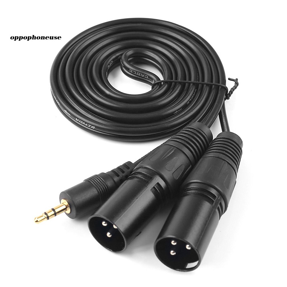 Dây Cáp Âm Thanh Chuyển Đổi Đầu Cắm 3.5mm Sang 2 Cổng Xlr Đực Cho Điện Thoại / Laptop Tiện Dụng