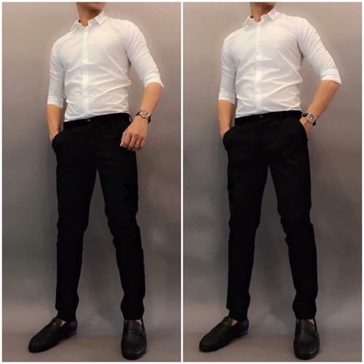 Quần âu nam vải trơn co giãn phong cách hàn quốc Cam Kết Giống Hình (Cam kết giống hình)
