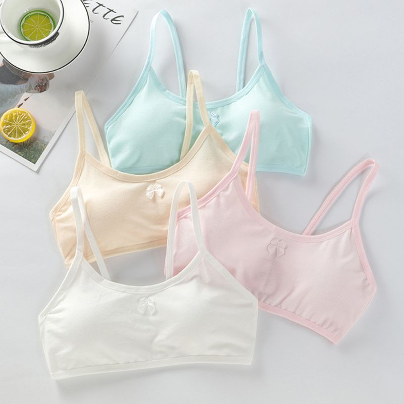 Áo lót nữ có thể tháo rời và có đệm màu trơn thích hợp cho độ tuổi dậy thì