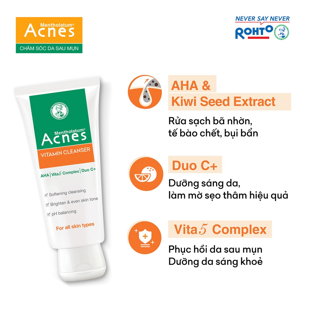 Kem rửa mặt vitamin Acnes Cleanser 100g