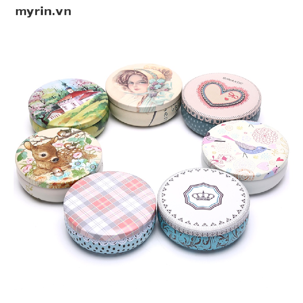 Hộp Thiếc Tròn Đựng Trà / Bánh Nhiều Kiểu Dáng