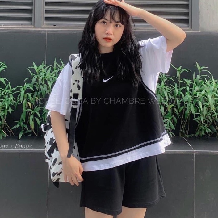 Set cotton chữ nhí ngực lên form Sporty girl, ảnh thật trải sàn