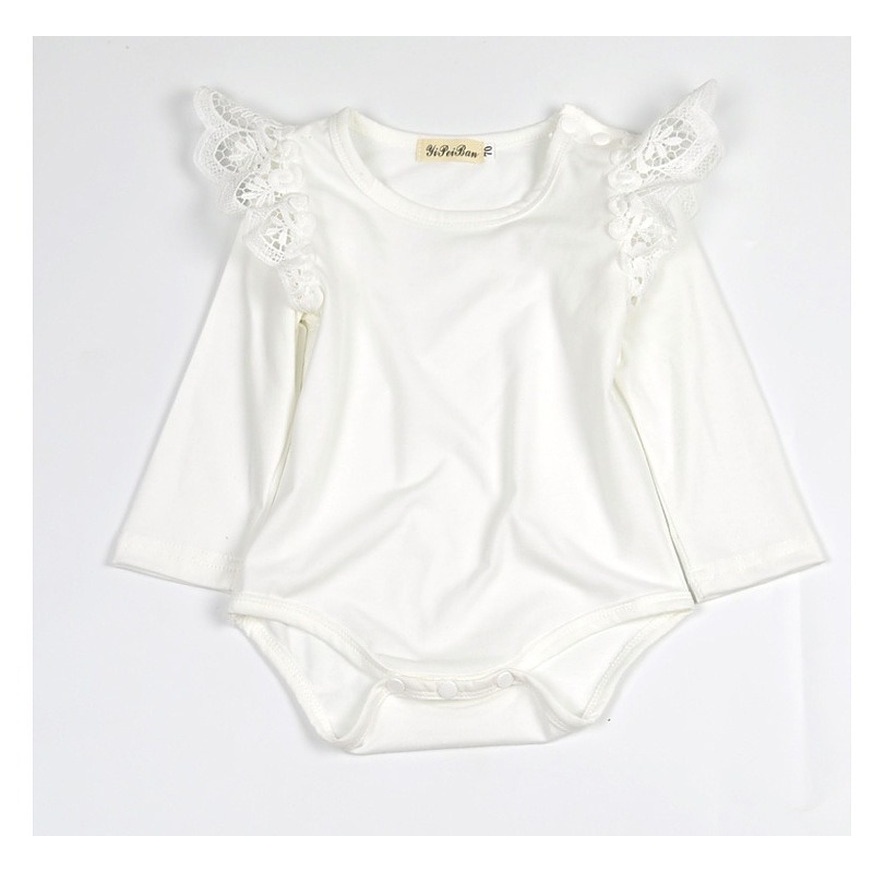 Áo Liền Quần Không Tay Chất Liệu Cotton Phối Ren Thời Trang Cho Bé Gái