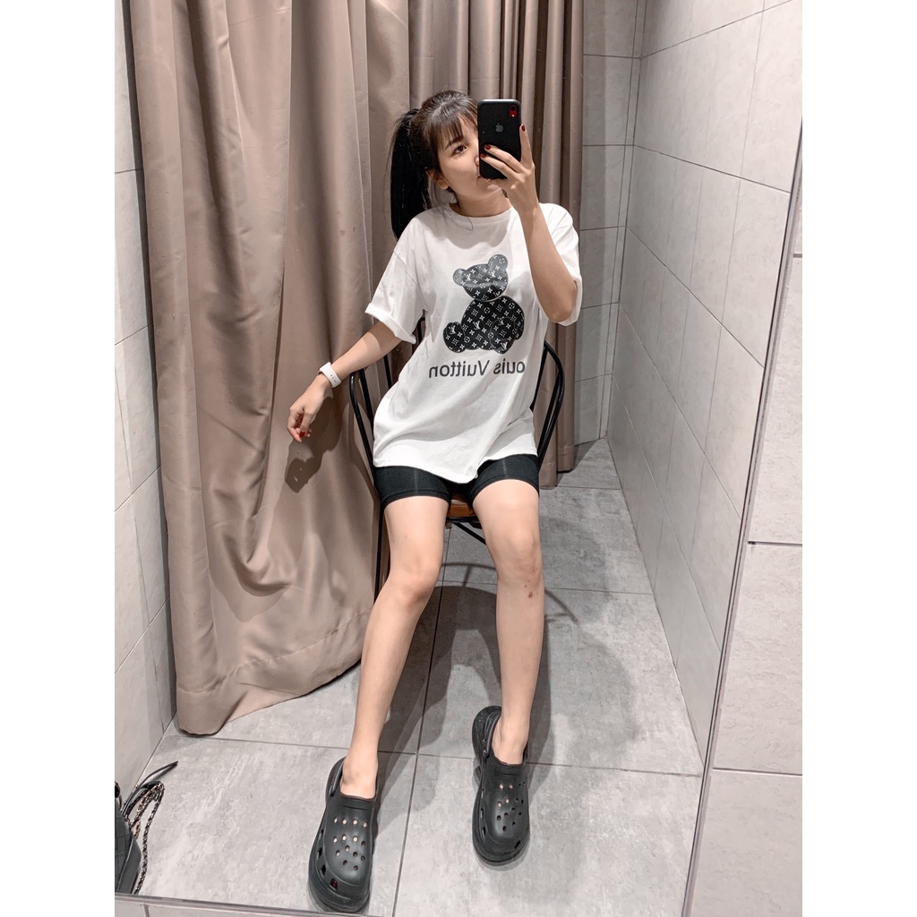 Áo Phông Nữ Freesize Dáng Dấu Quần, Áo Phông In Hình Gấu Hàng QC Chất Đẹp [Kèm Video Ảnh Thật] | BigBuy360 - bigbuy360.vn