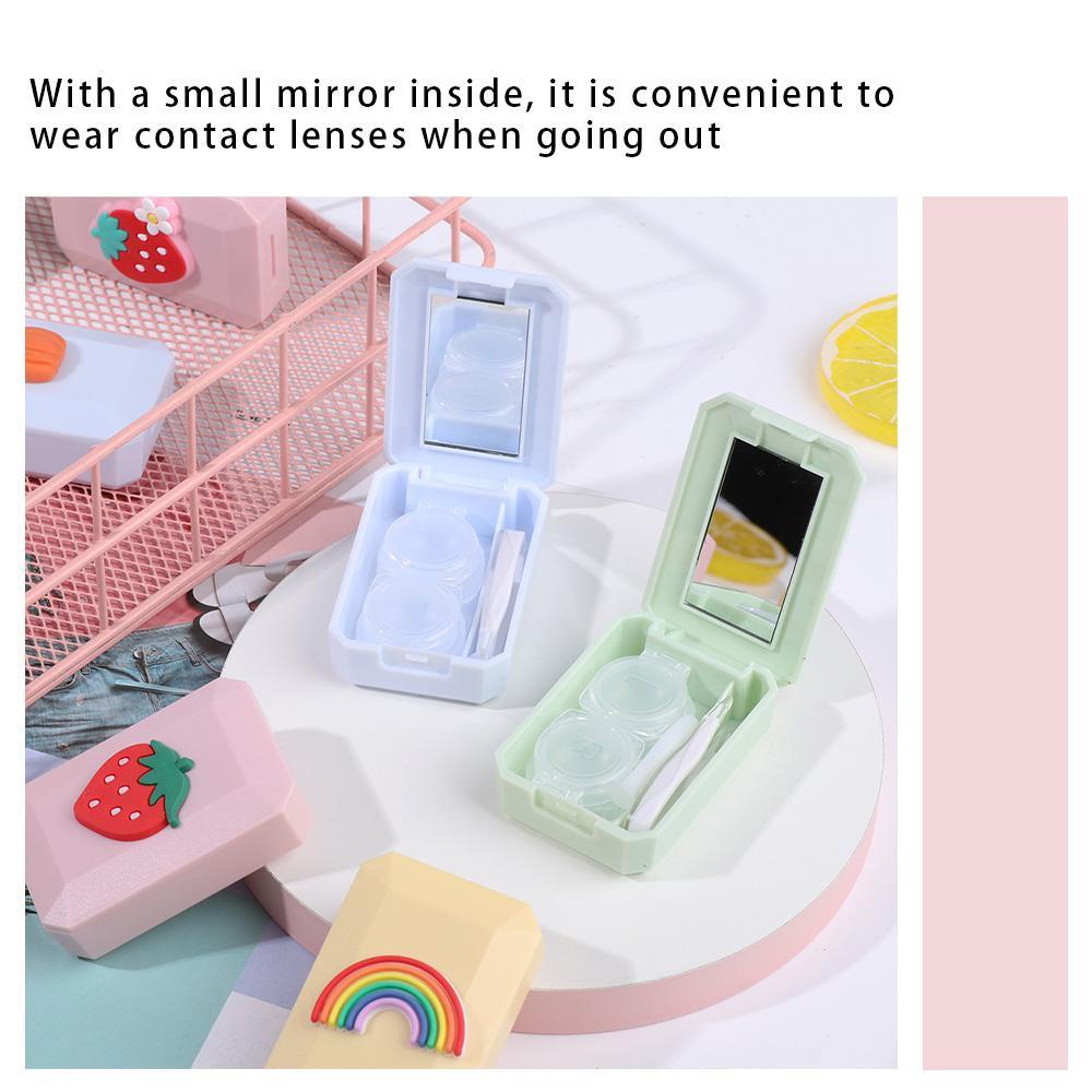 SUMU Hộp Đựng Kính Áp Tròng Mini Hình Đôi Mắt Dễ Thương