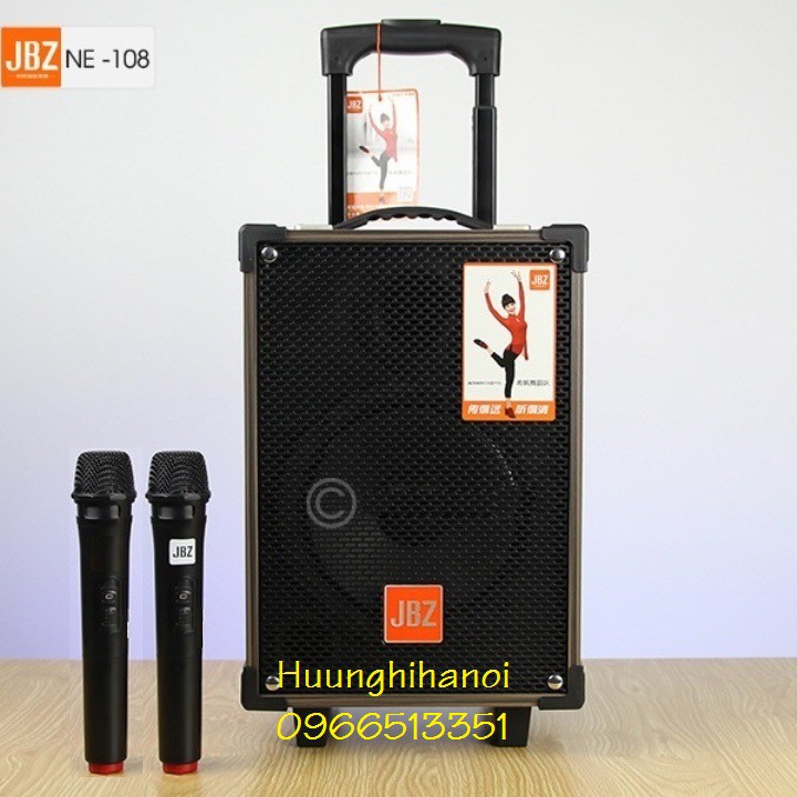 Loa karaoke JBZ 108 hát cực hay, kèm 2 micro không dây