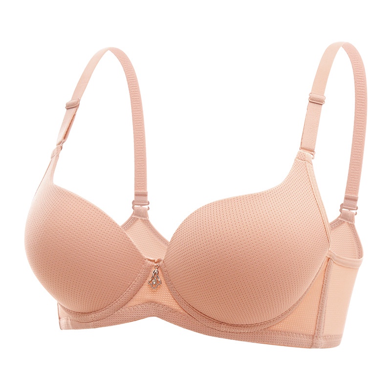 Áo lót su voan lưới nâng ngực có gọng đính hạt cup V thông hơi - Đệm dày 3cm