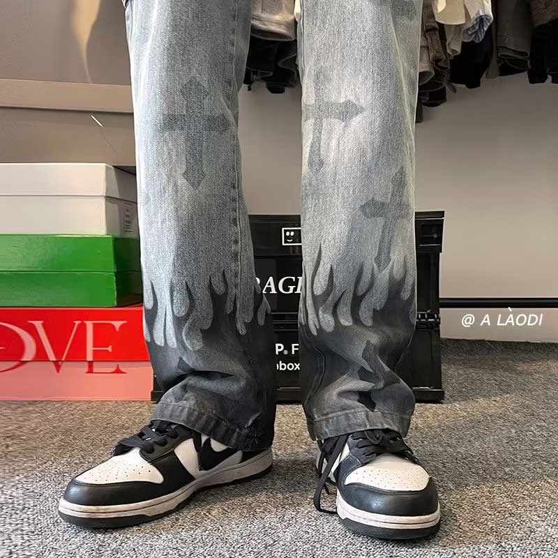 Quần Jeans Nhuộm Màu Phong Cách Hàn Quốc Cho Nam Nữ