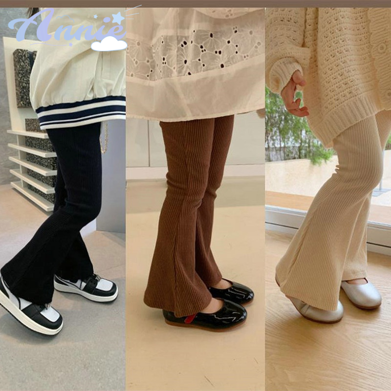 Annie Quần Legging Ống Loe Kẻ Sọc Hàn Quốc Mới Cho Bé Gái