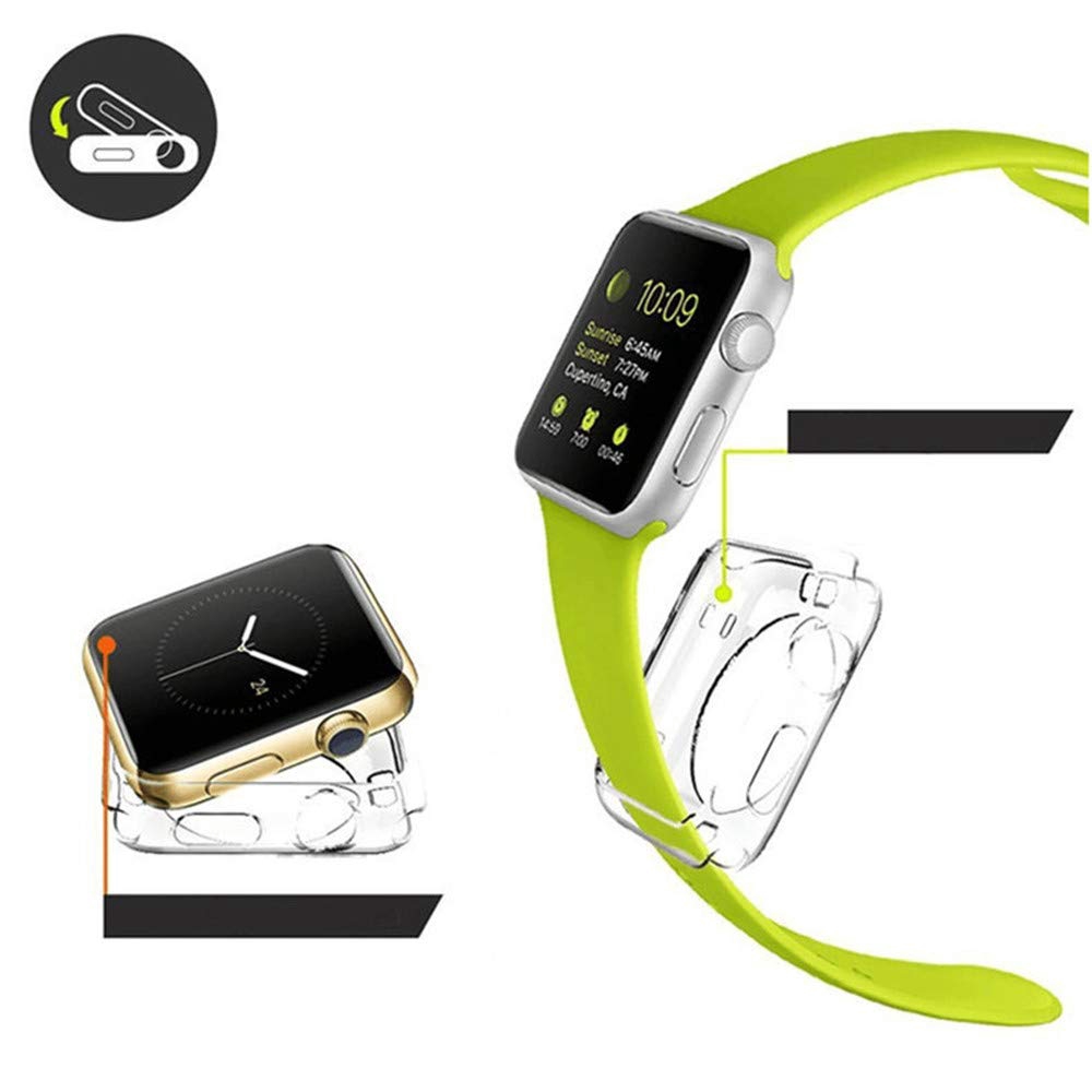 Ốp Bảo Vệ Đồng Hồ Thông Minh Apple Watch 38mm 40mm 42mm 44mm Series 5 4 3 2 1 Bằng Silicon TPU Mềm Siêu Mỏng