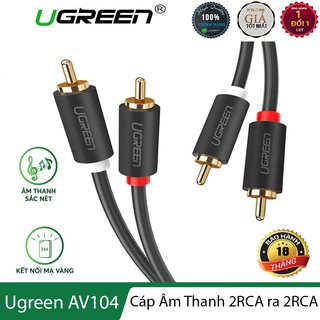 Dây cáp âm thanh Đầu Hoa Sen 2RCA - Hỗ trợ kết nối TiVi,DVD,..đến Loa,Amplifier - UGREEN AV104