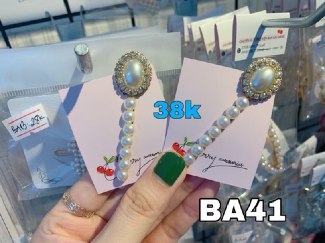 2 mẫu kẹp đính đá và hạt trai nhân tạo lớn siêu đẹp