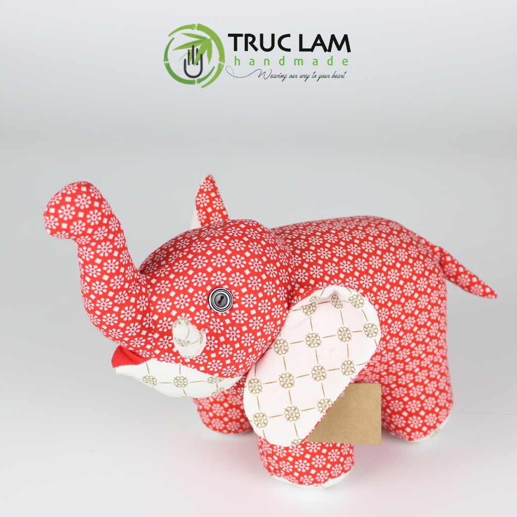 Đồ Chơi Cho Bé Thú Nhồi Bông Hình Chú Voi Có Ngà Vải Hoa Bông Gòn Cao Cấp - Trúc Lâm Handmade