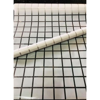 Combo 5m decal dán kính mờ ô vuông trắng 1 BINBIN DK34