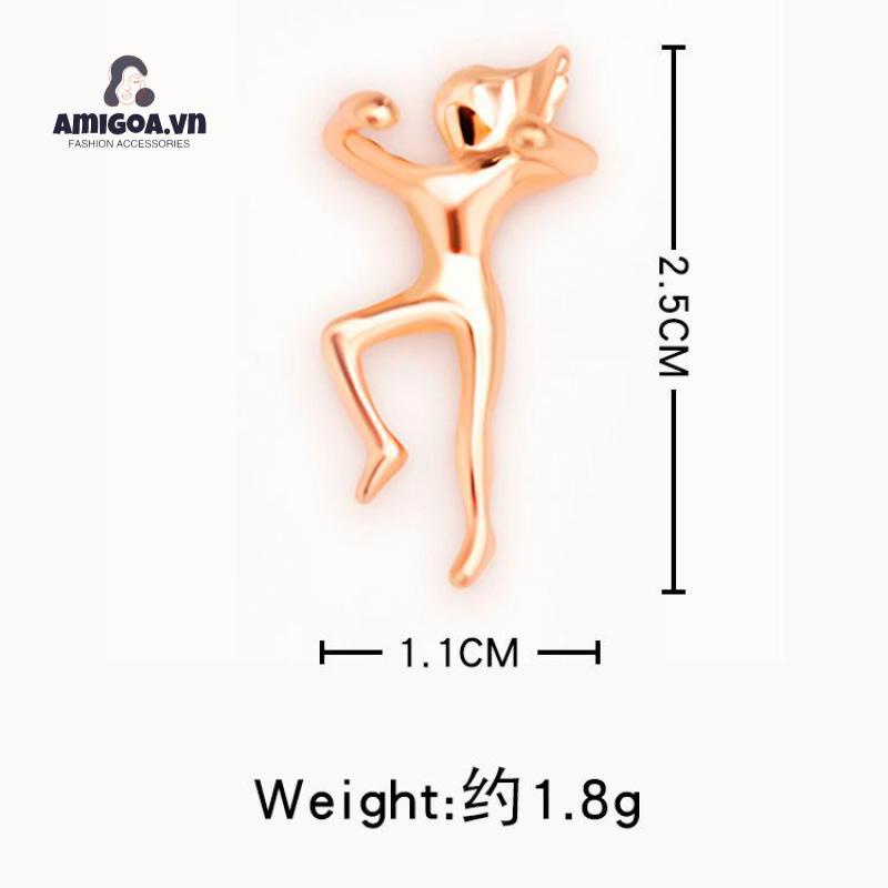 Khuyên Tai Dạng Kẹp Ba Chiều Bằng Hợp Kim Mạ Điện Không Xỏ Lỗ Cho Phòng Gym/Thể Hình/Tập Gym