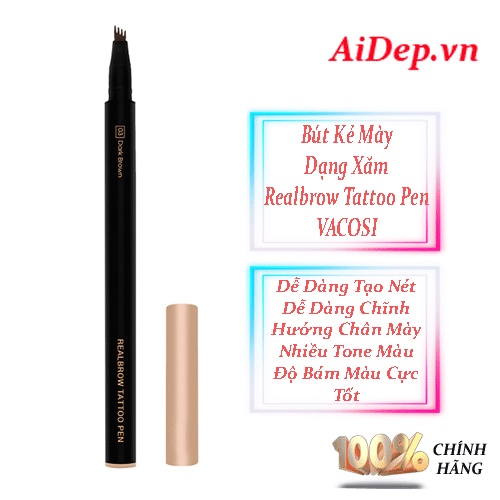 Bút kẻ mày dạng xăm Vacosi Realbrow Tattoo Pen