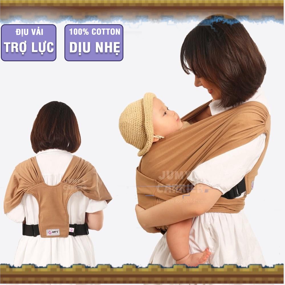 Địu em bé sơ sinh - Địu vải trợ lực cho bé  vải cotton mềm dịu - thoáng khí ( Hàng cao cấp Jummy )