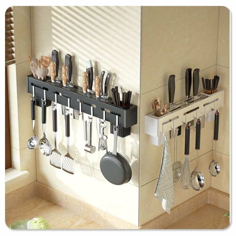 Giá gài dao kéo, có ống đựng đũa dán tường tiện lợi