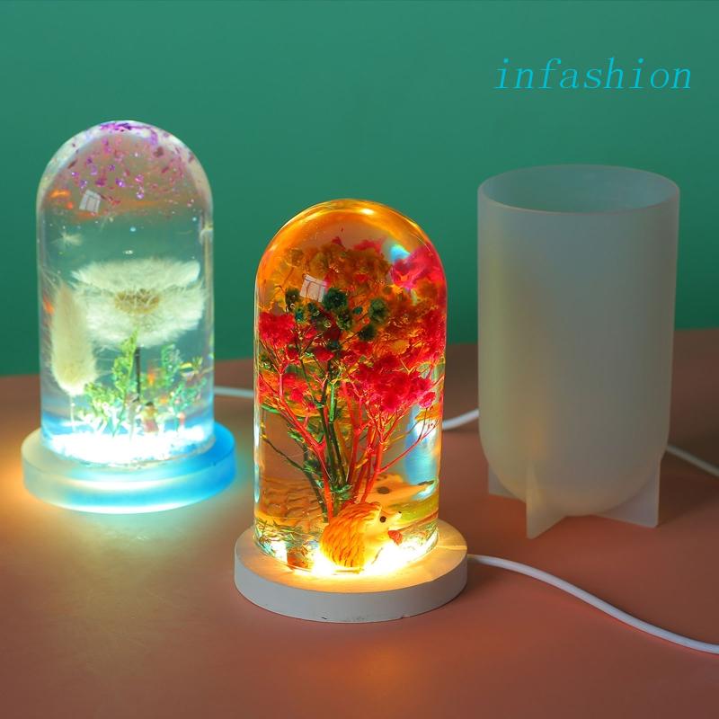 Khuôn Silicone Làm Đèn Ngủ Bằng Resin Hình Trụ