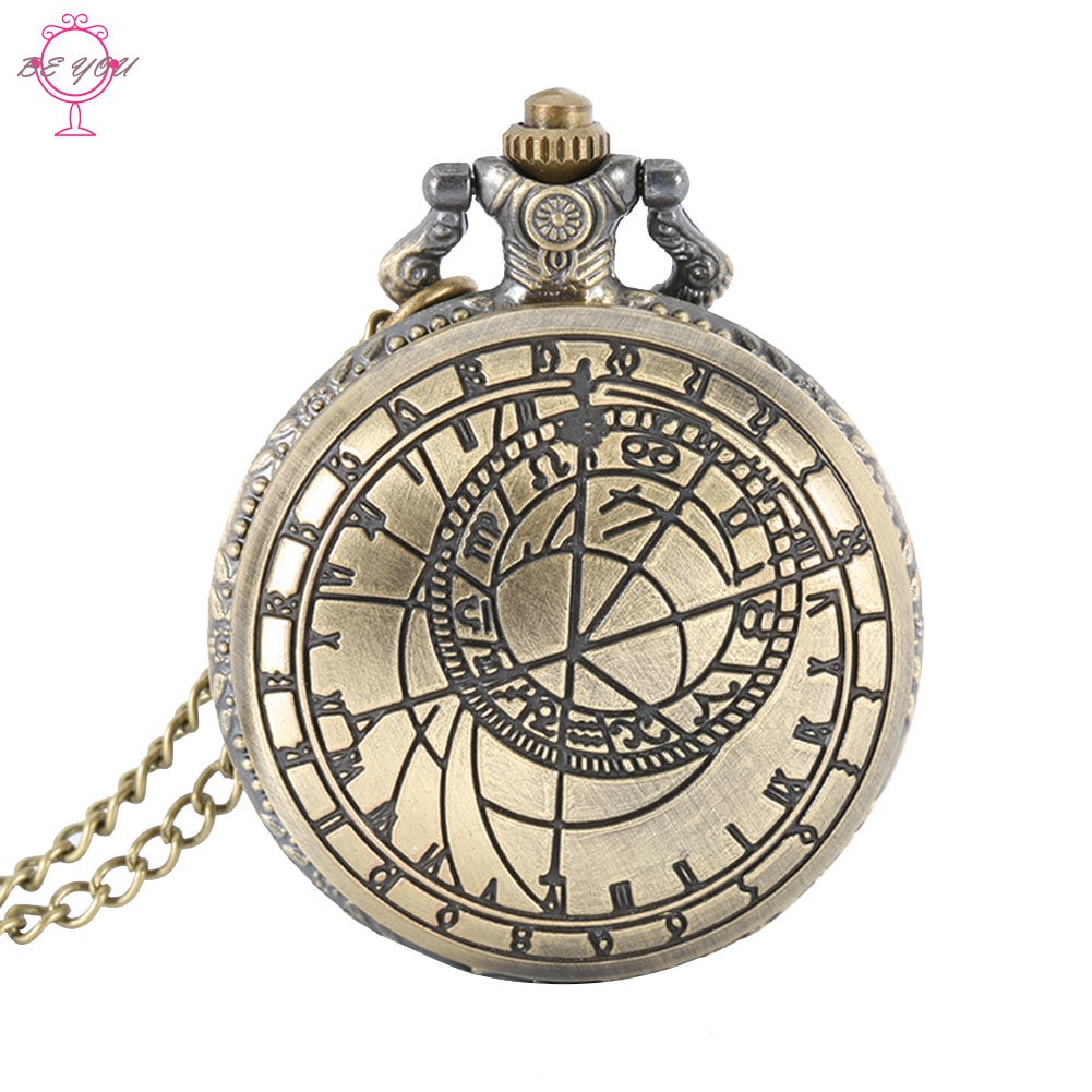 Đồng hồ quả quýt chạm khắc số la mã phong cách retro | BigBuy360 - bigbuy360.vn