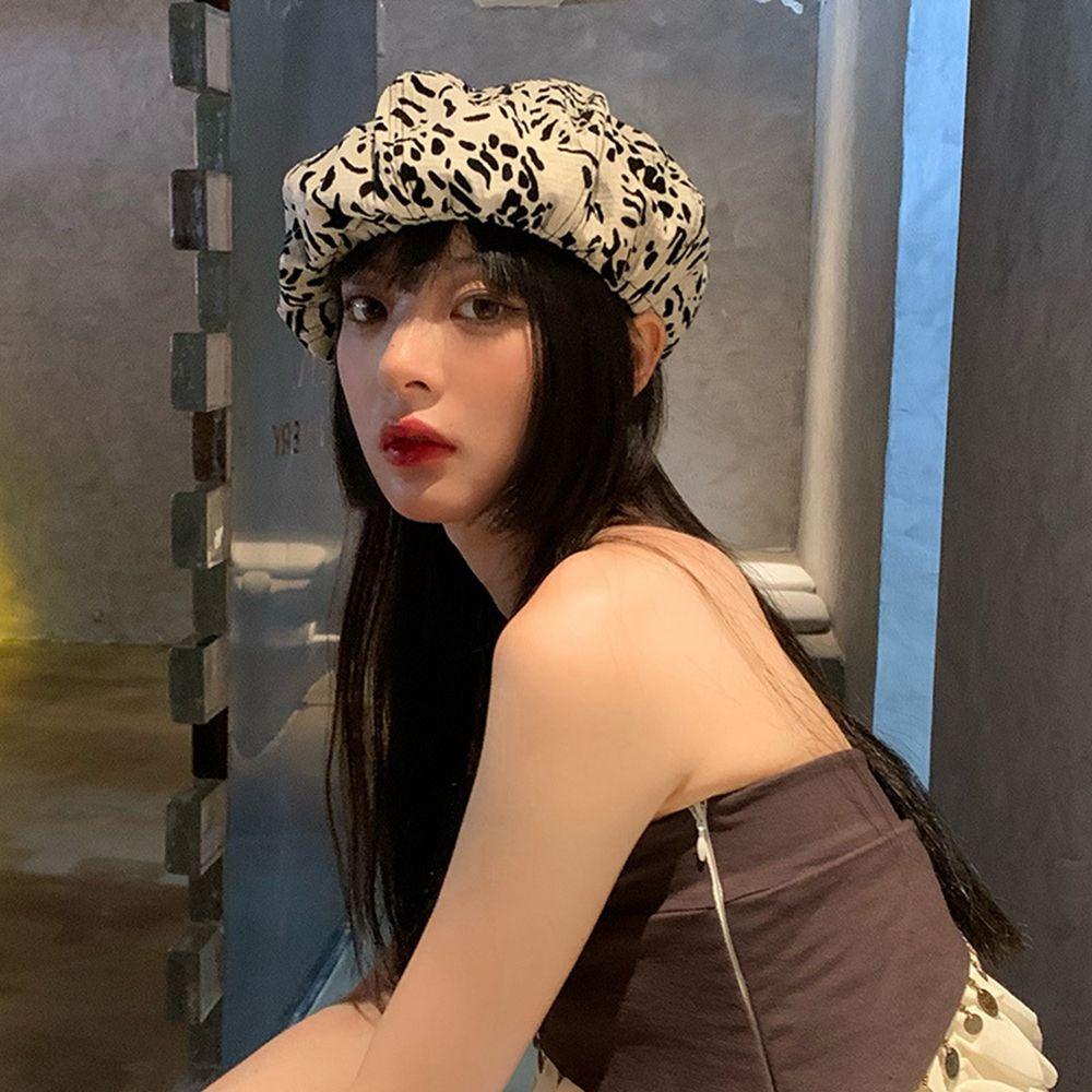 TWINKLE Mũ Beret In Họa Tiết Đơn Giản Phong Cách Anh Quốc Thời Trang Mùa Đông Cho Nữ