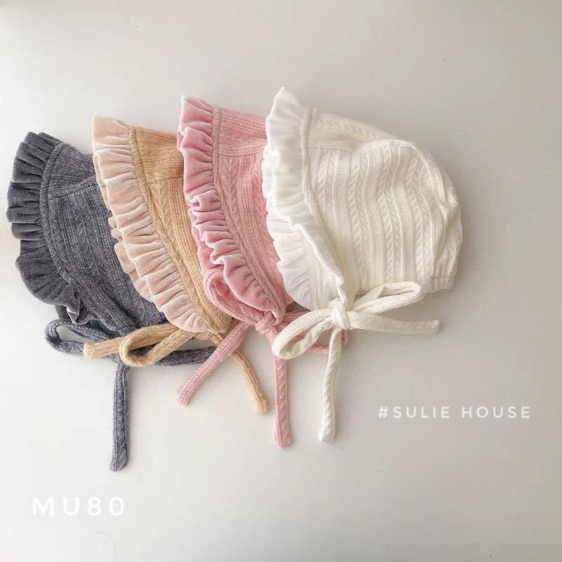 Mũ len buộc dây cô gái hà lan - MU80