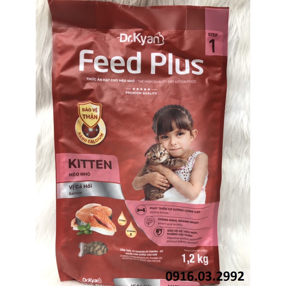 Thức ăn cho mèo con Feed Plus 1,2kg,Thức ăn hạt khô cho mèo con