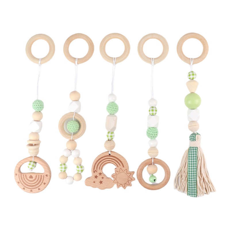 Set 5 Đồ Chơi Vòng Lục Lạc Treo Xe Đẩy Em Bé Sơ Sinh Mọc Răng