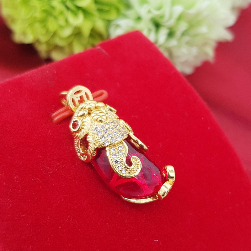 Mới Mặt Dây Chuyền Mạ Vàng Đính Đá Ruby Nhiều Màu Sắc An Toàn Cho Nữ